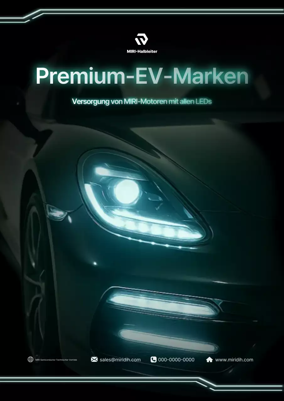 Mint Modern Elektroauto-Anzeige