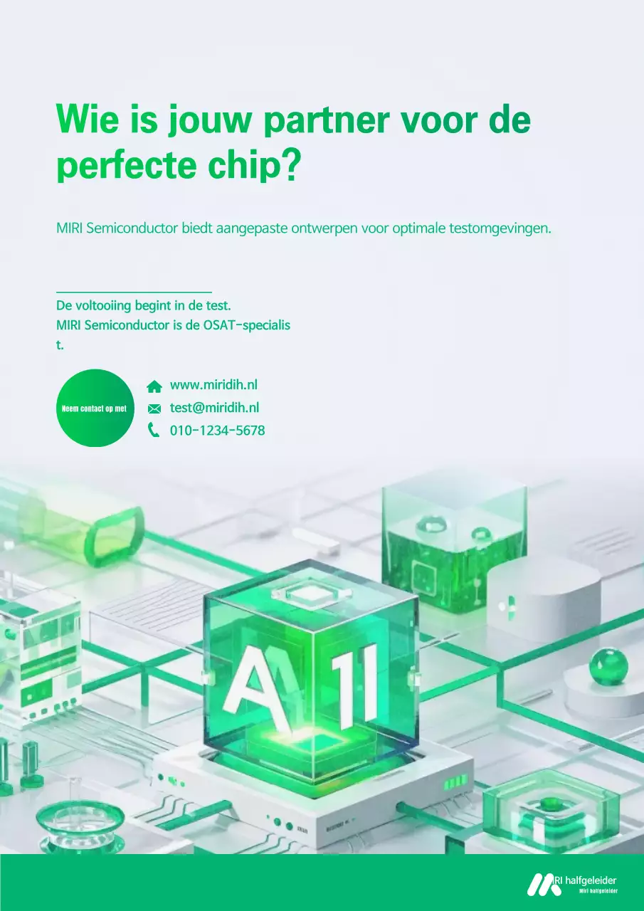 Groene moderne halfgeleideradvertentie