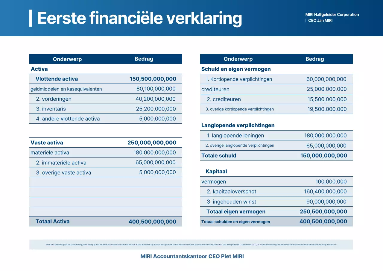 Blue Clean Financieel Rapport