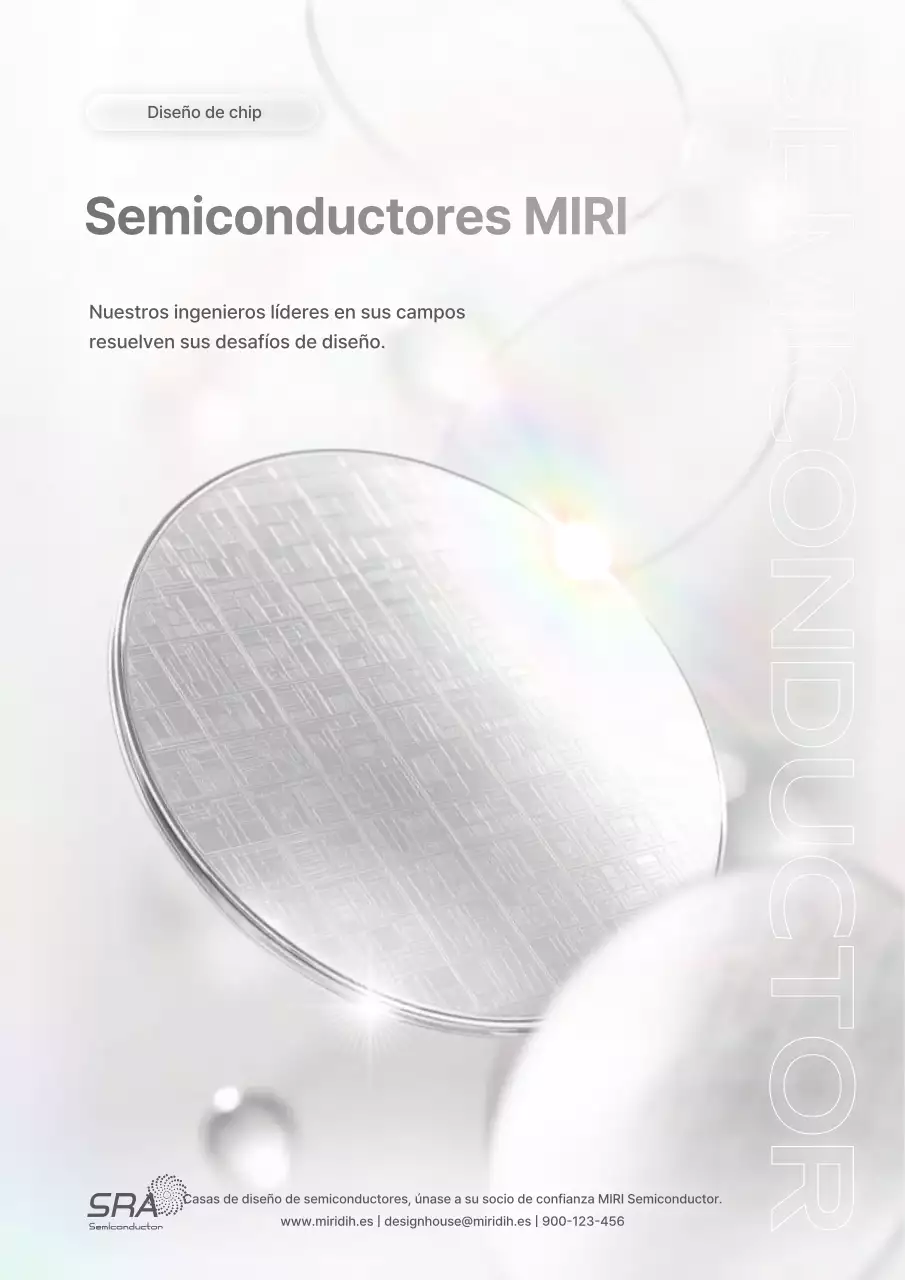 Anuncio de semiconductores modernos blancos