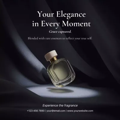 black elegant fragrance advertisement
