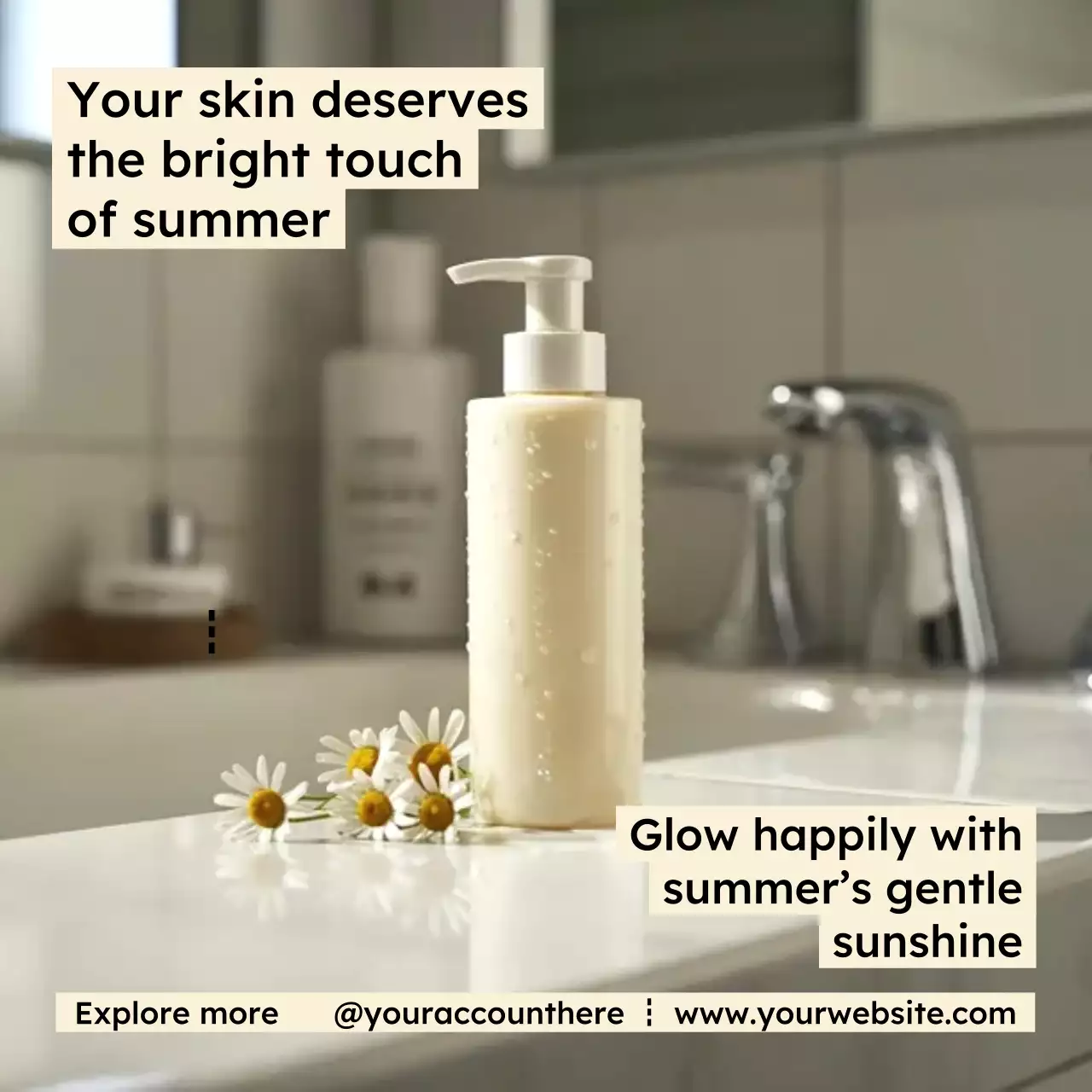 beige minimal skincare advertisement