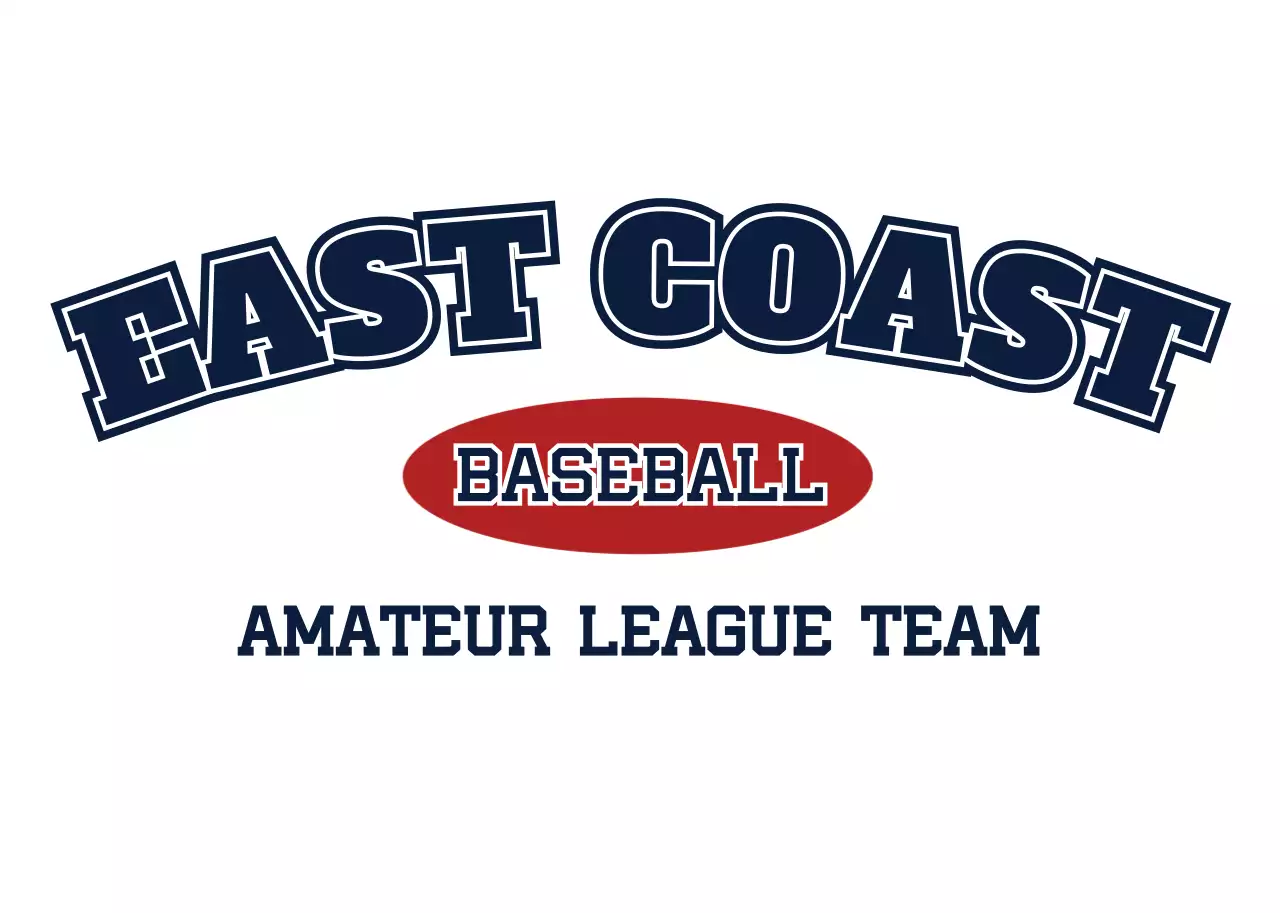 青 モダン 野球 ロゴ テキストシンプル