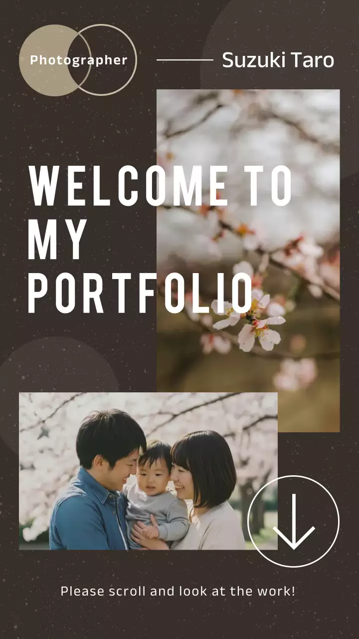 黒 モダン ポートフォリオ プロフィール