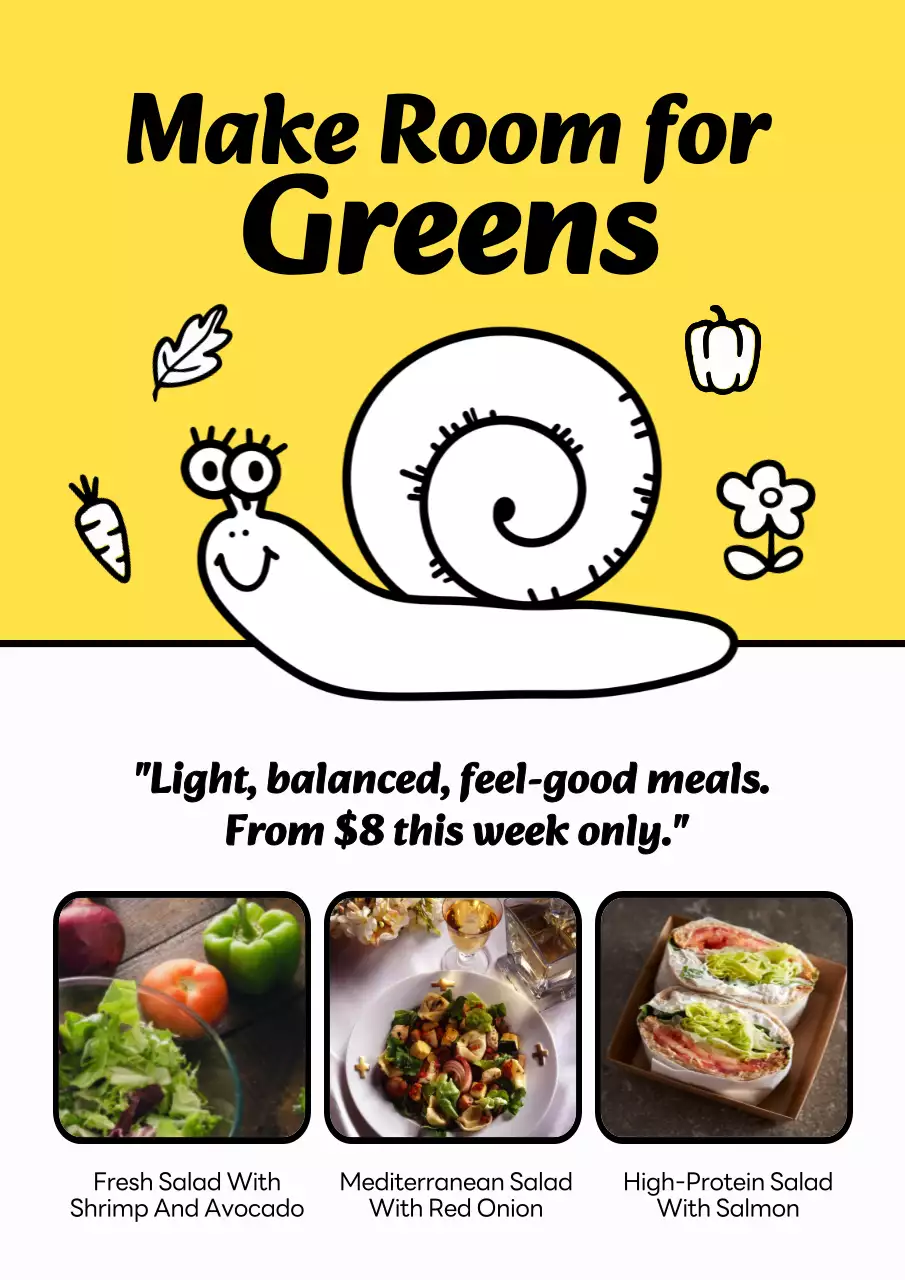 Yellow Playful Salad Promotion