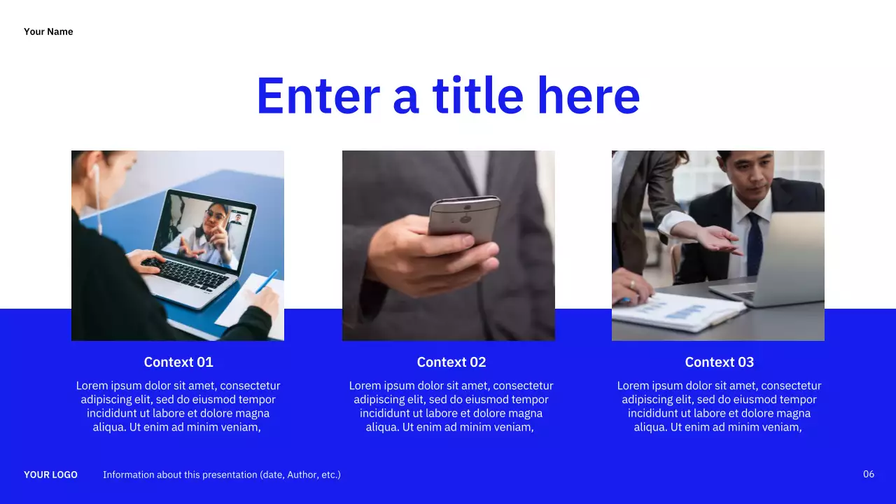 blue modern presentation guide