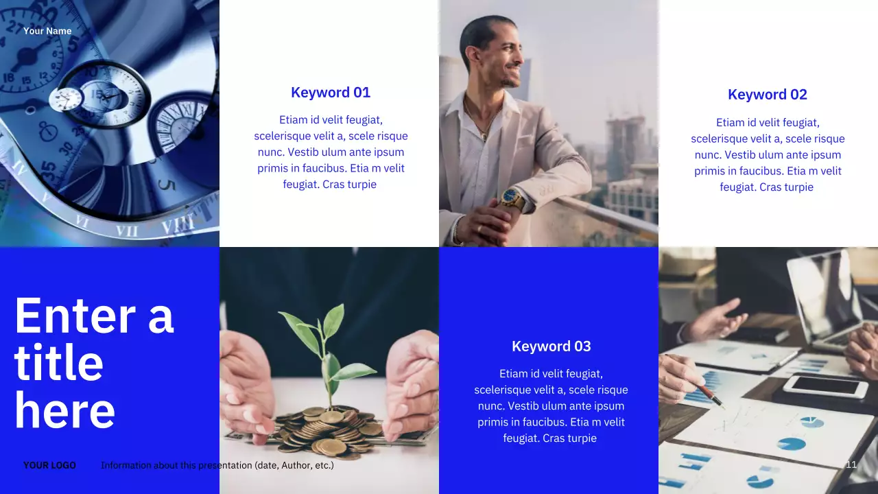 blue modern presentation guide