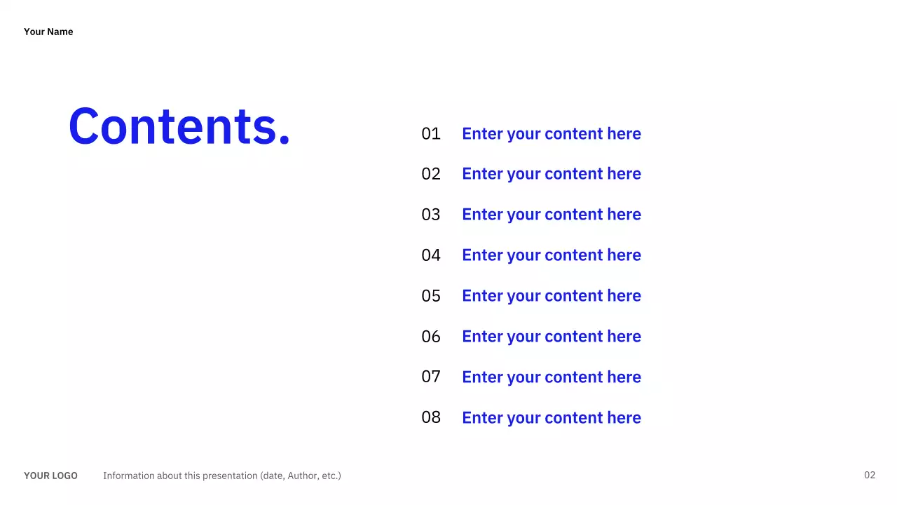 blue modern presentation guide