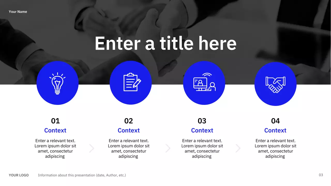 blue modern presentation guide