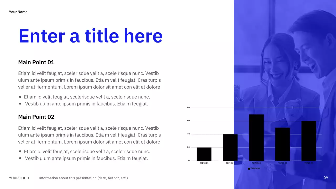 blue modern presentation guide