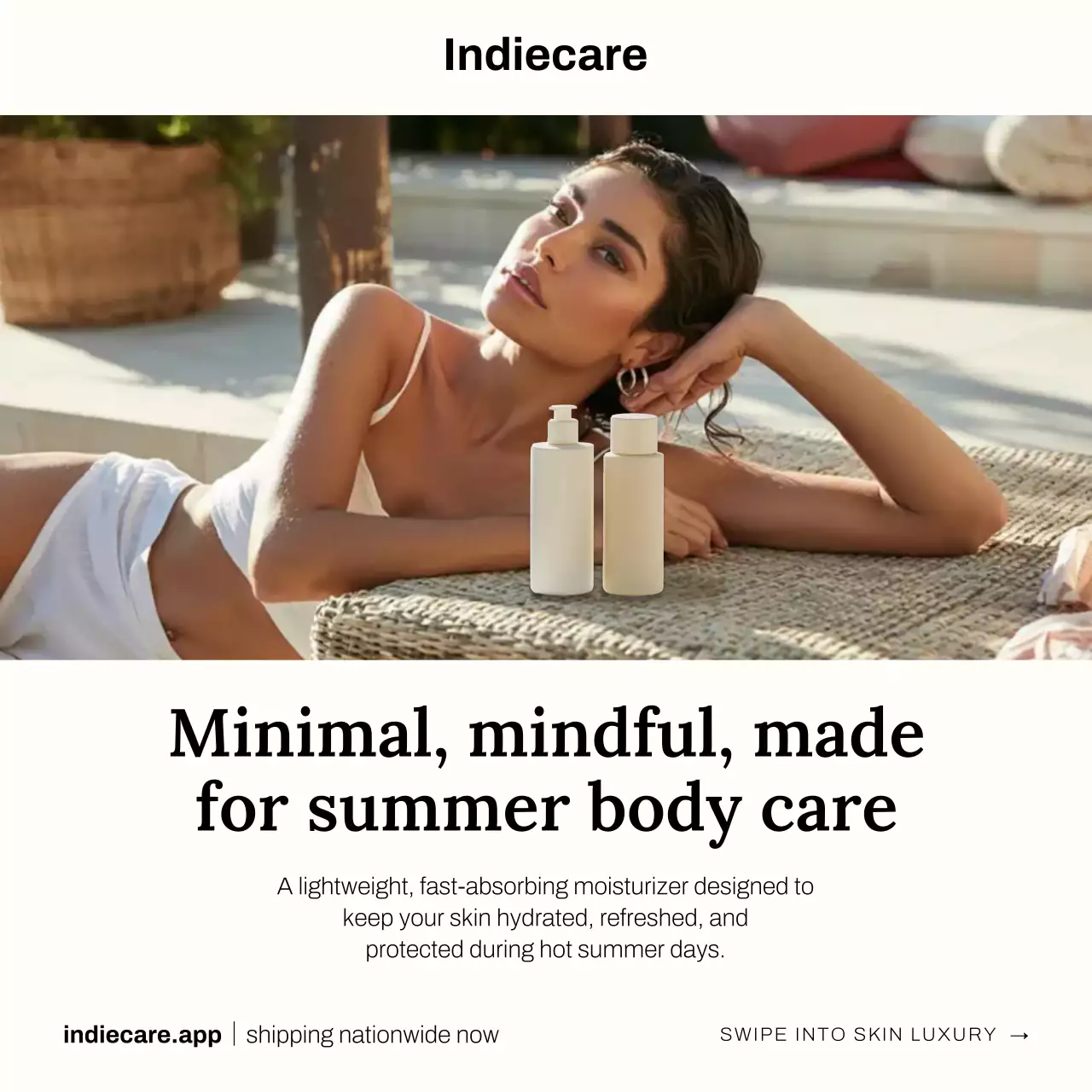 Beige Minimal Skincare Advertisement Instagram Post