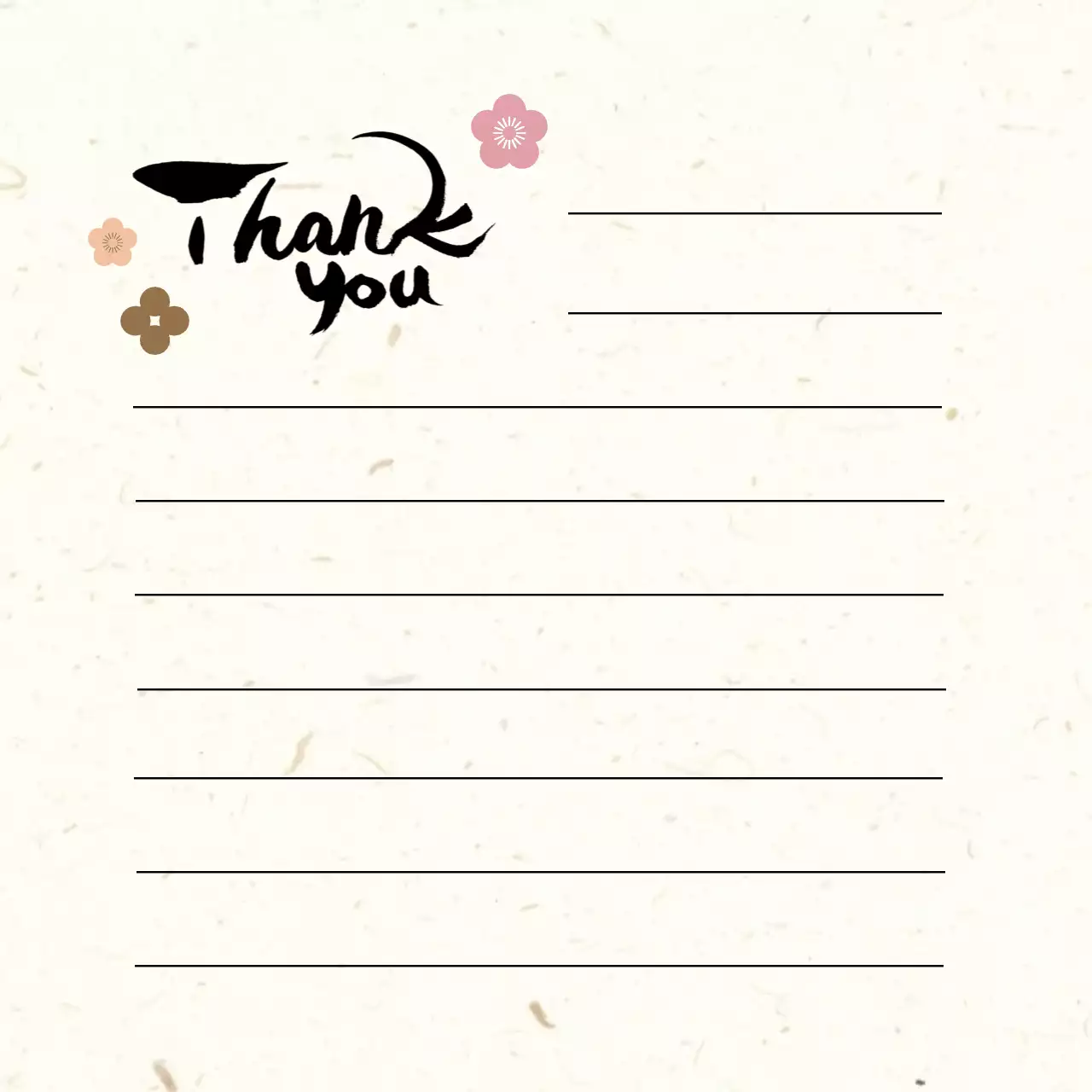 茶色 シンプル 感謝 カード 感謝書道