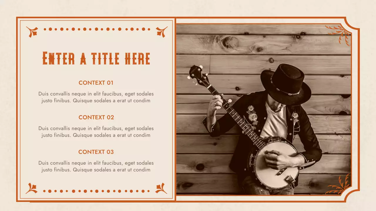 orange rustic music presentation