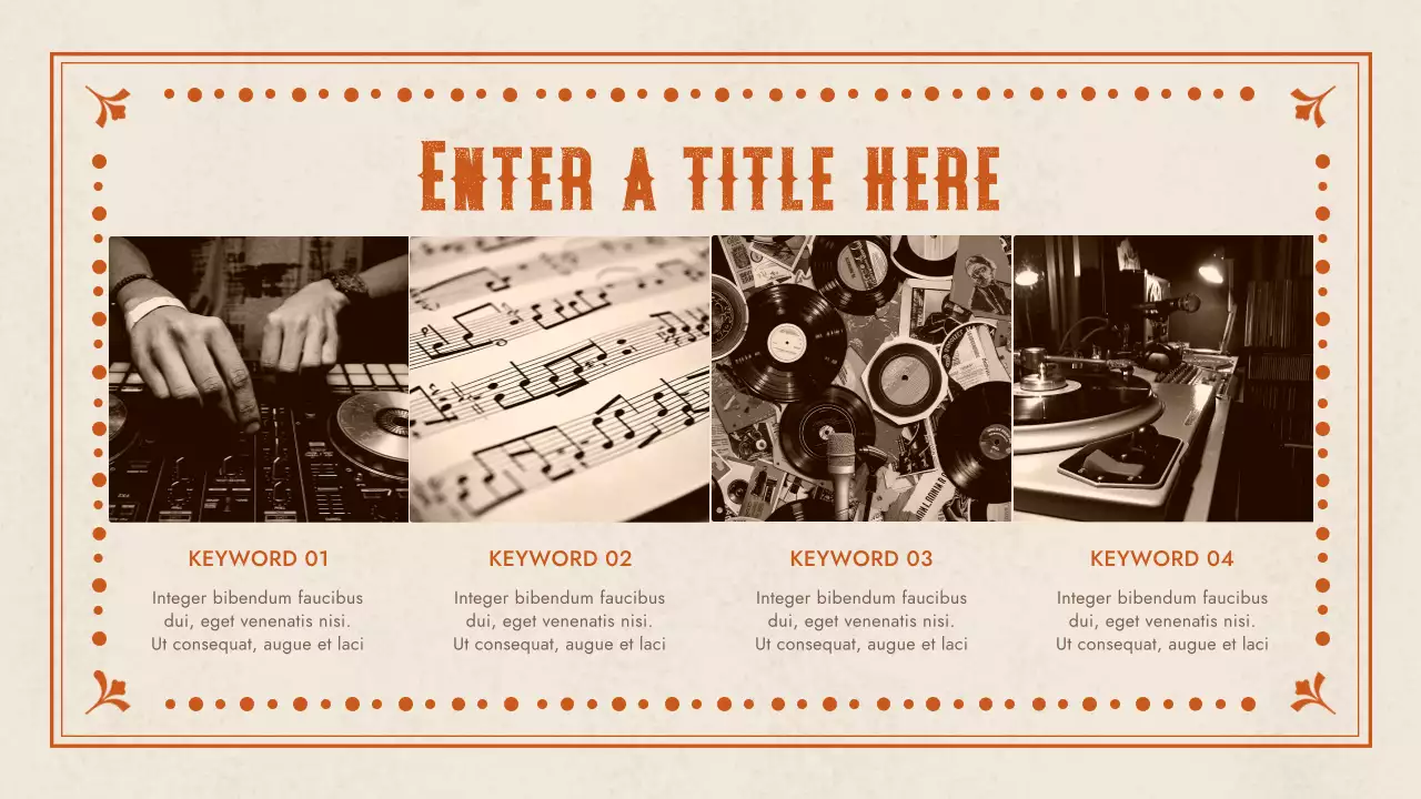 orange rustic music presentation