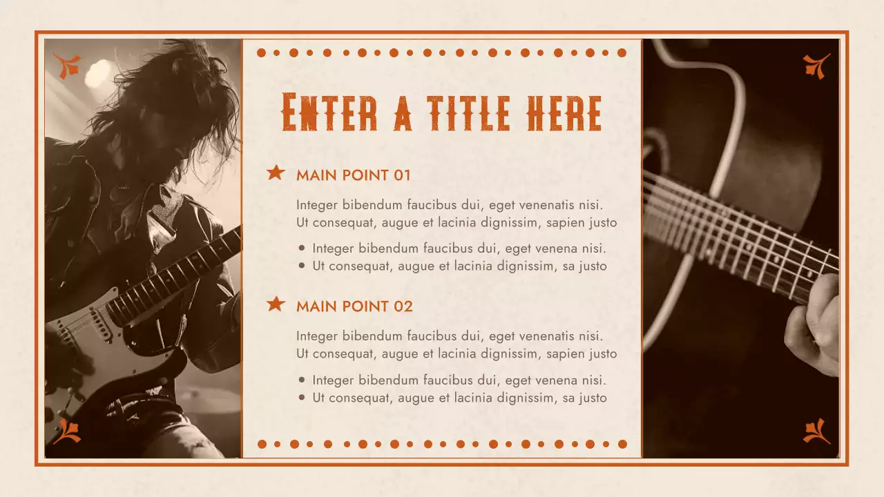 orange rustic music presentation