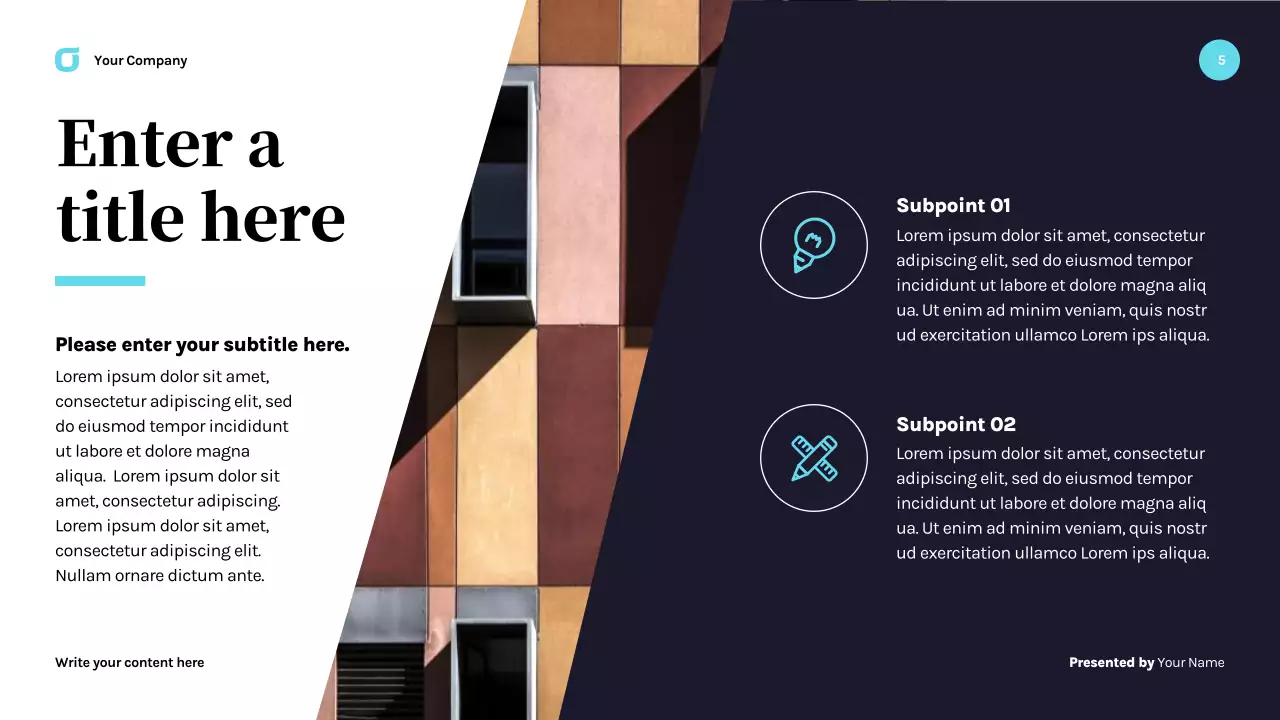 navy modern business presentation