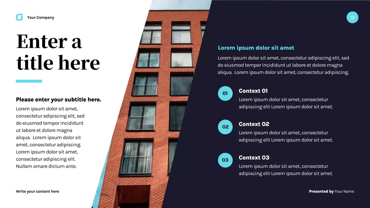 navy modern business presentation