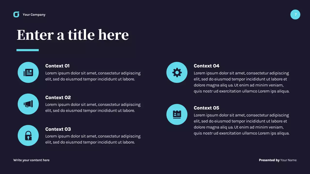 navy modern business presentation