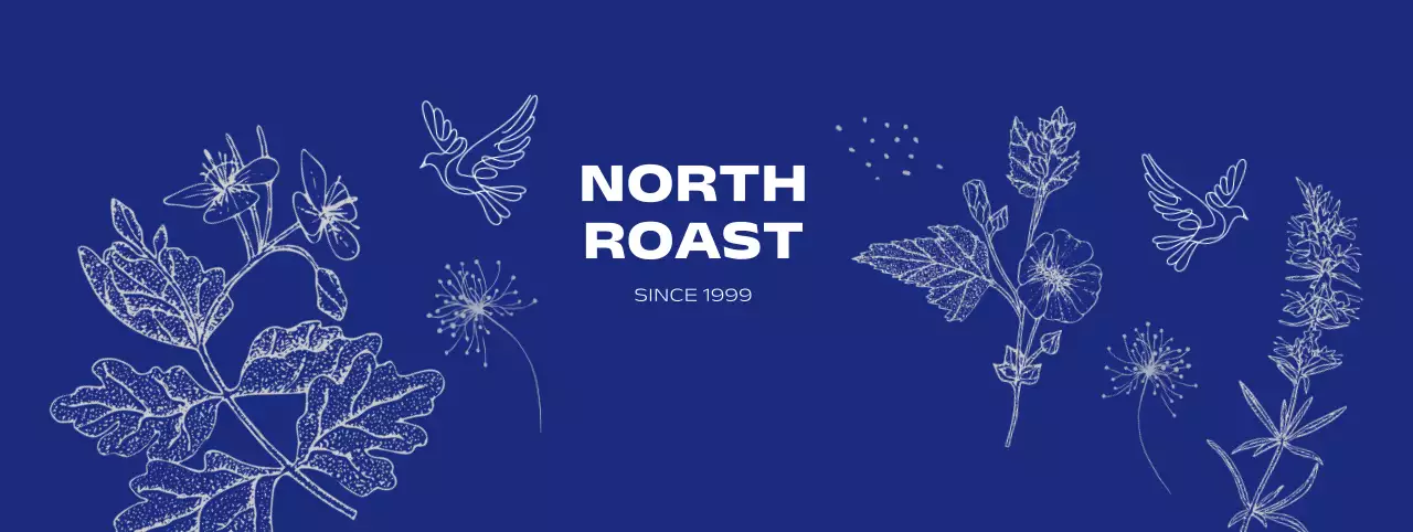 青 シンプル カフェ ロゴ パターン