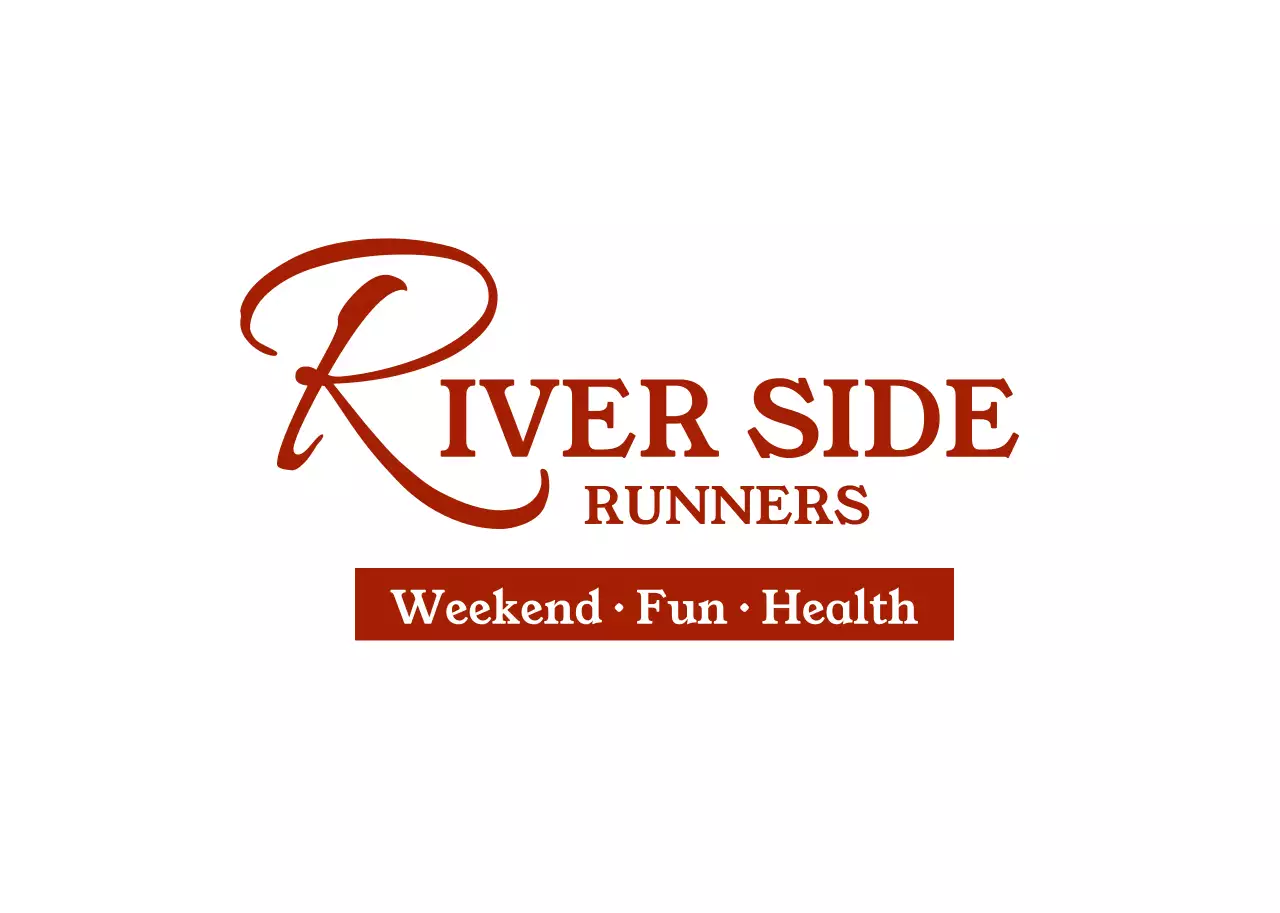 赤 シンプル ランニング ロゴ テキストシンプル