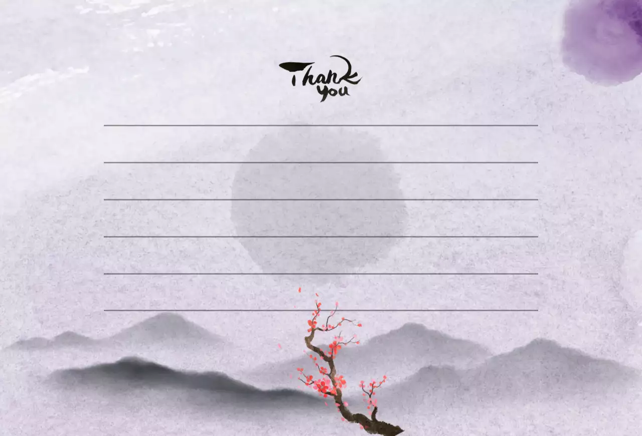 ラベンダー 上品 感謝 メッセージカード 感謝書道