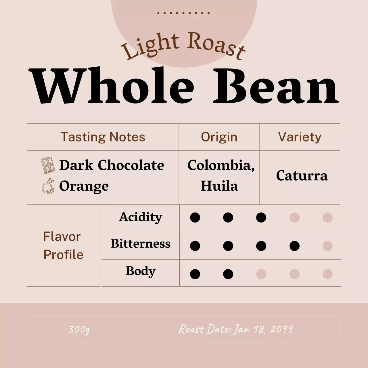 ベージュ シンプル コーヒー ラベル コーヒー豆紹介