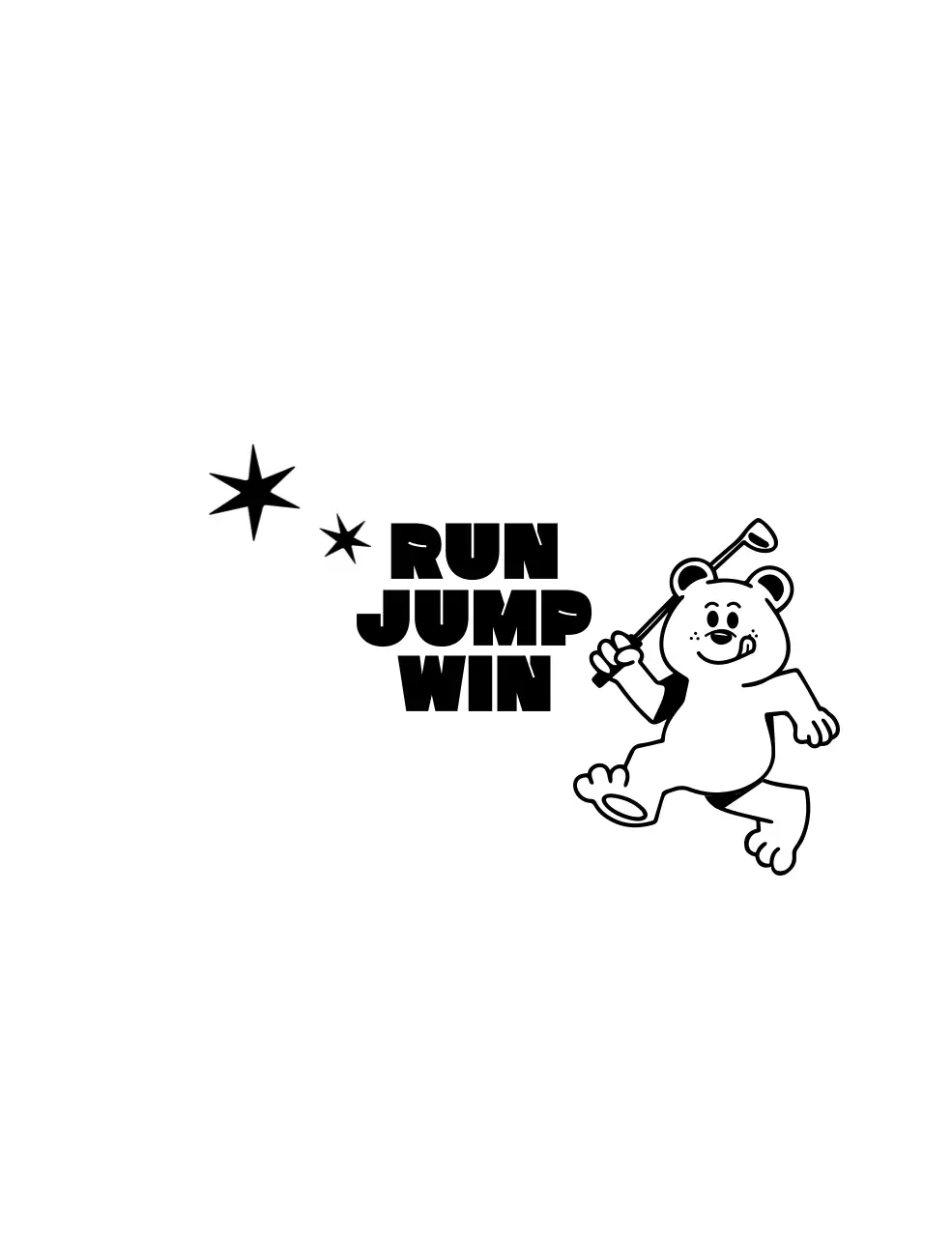 白黒 ポップ スポーツ ポスター スポーツイラスト