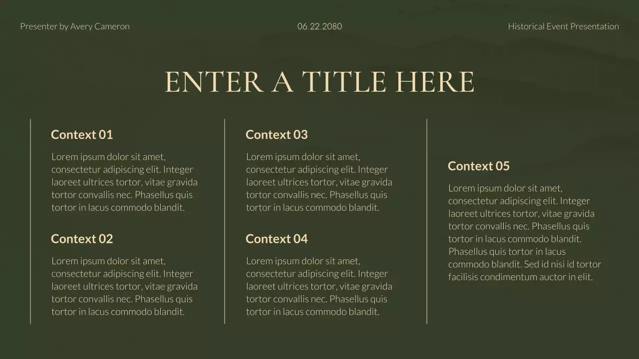 Green Vintage Historical Presentation