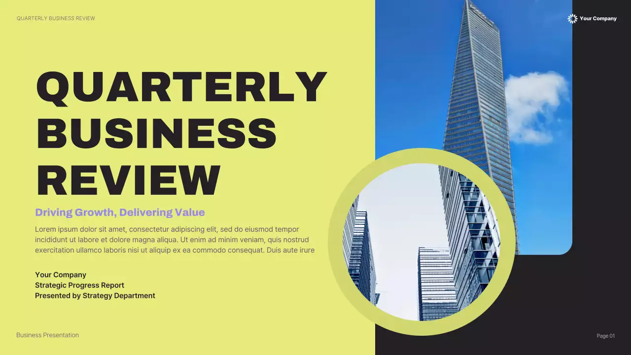 Yellow Modern Business Report Presentation