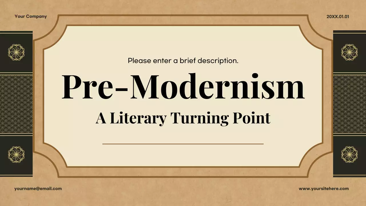 Beige Classic Literature Lecture Presentation