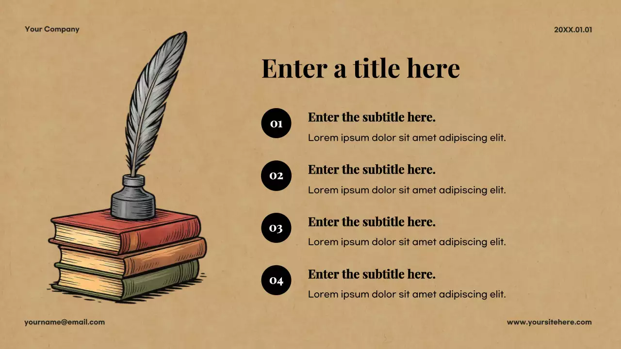 Beige Classic Literature Lecture Presentation