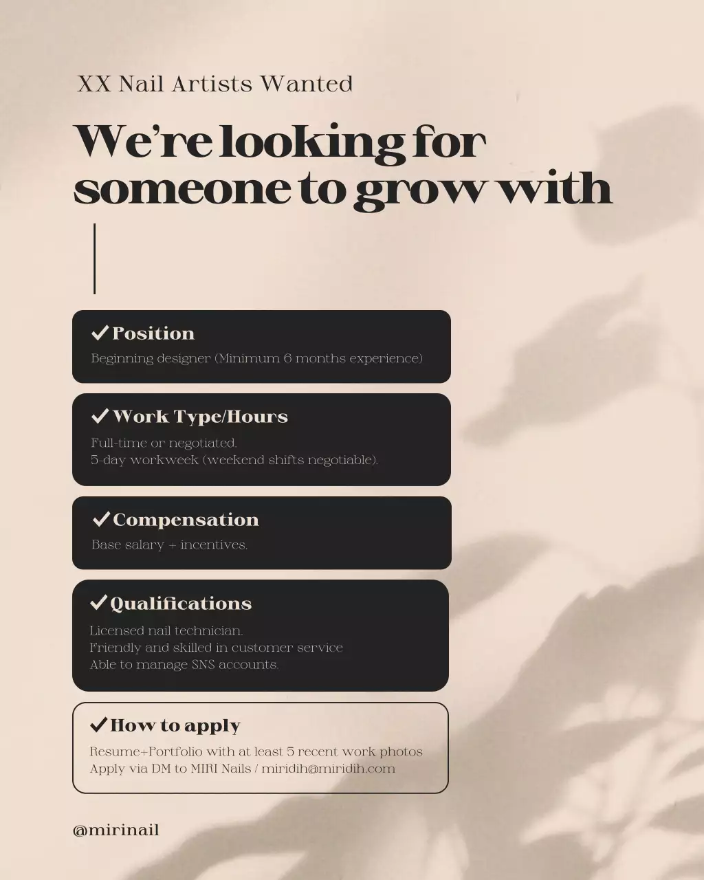 beige modern job posting recruitment