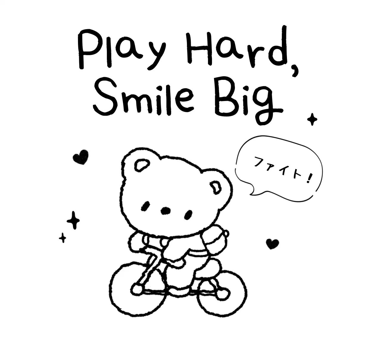 白黒 かわいい キャラクター シール スポーツイラスト