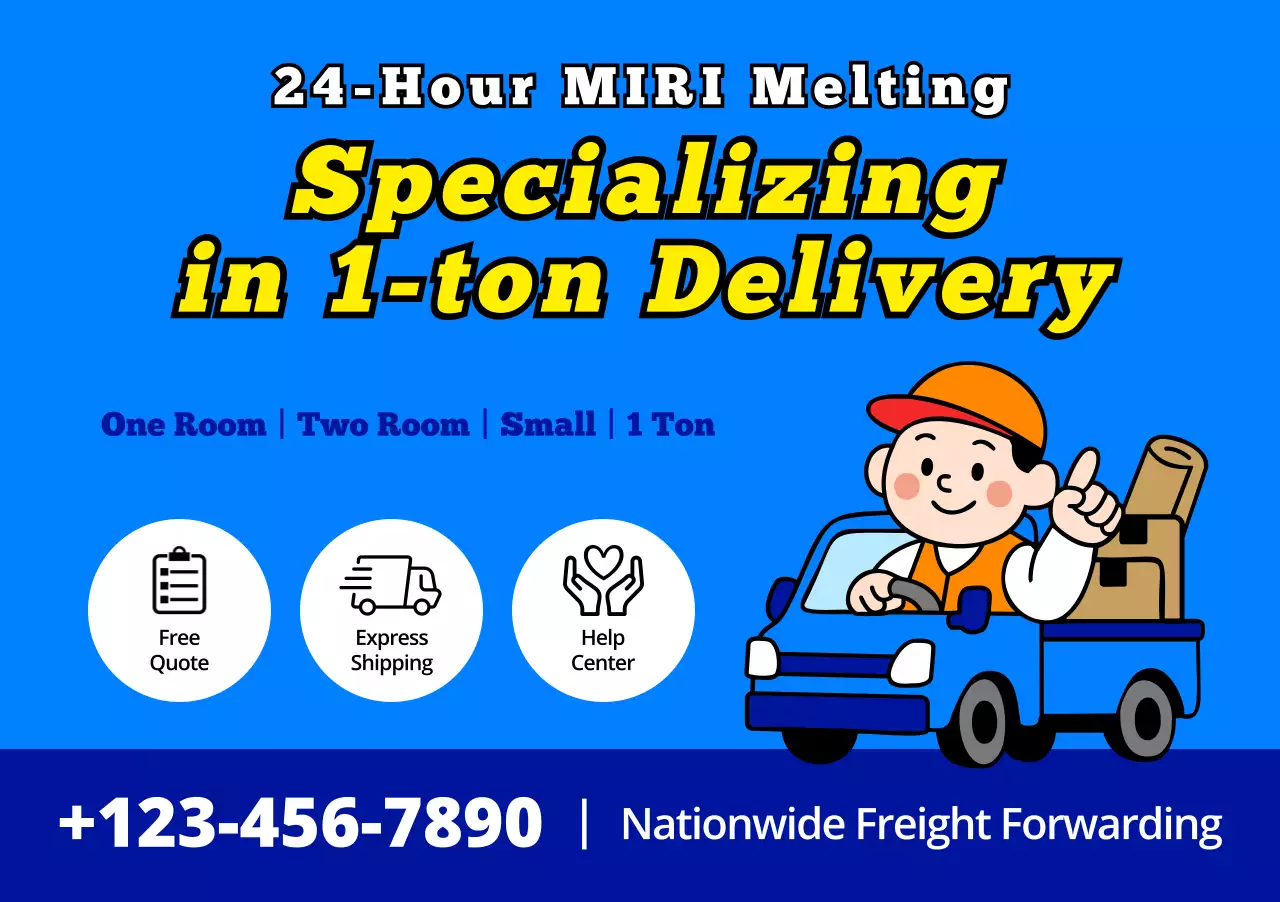 quảng cáo giao hàng hoạt hình màu xanh