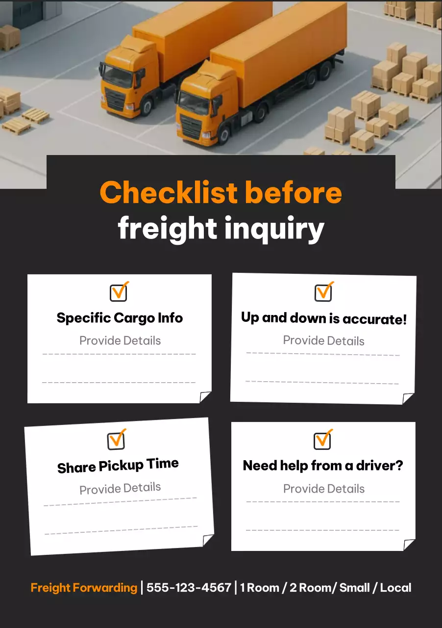 panduan daftar periksa pengiriman barang modern berwarna oranye