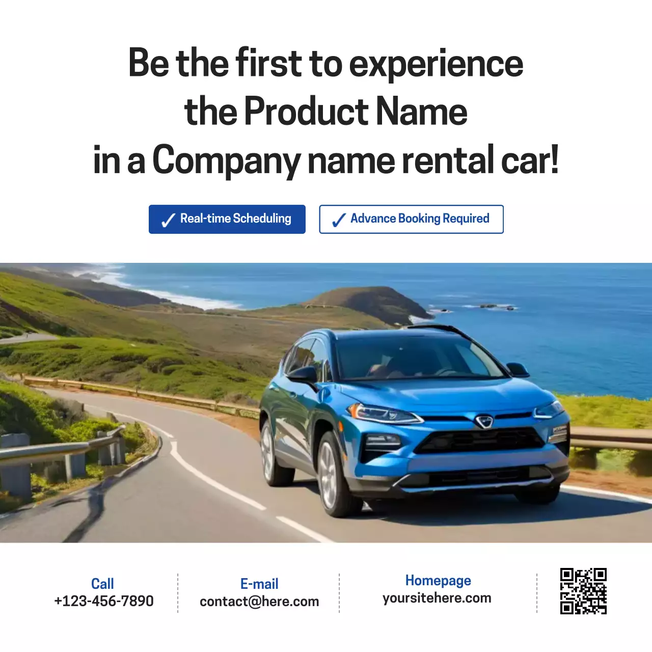 blue modern car advertisement