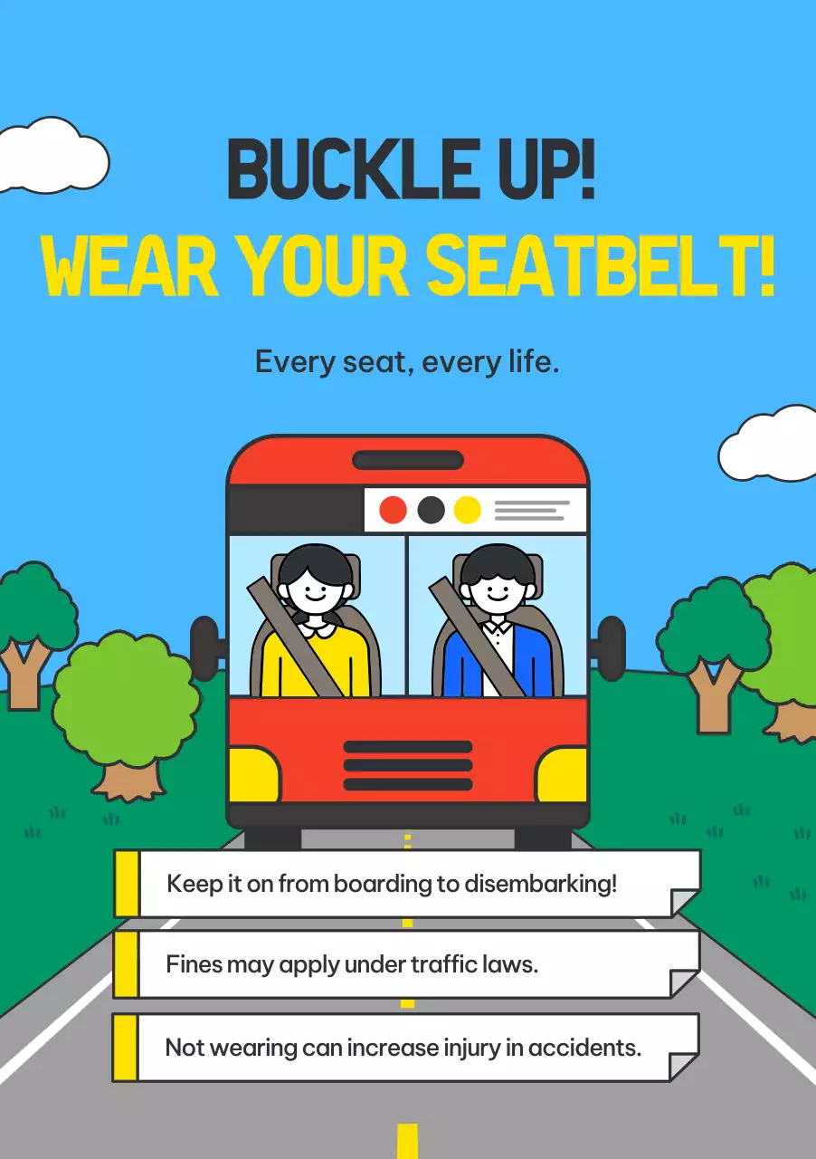 red cartoon safety announcement