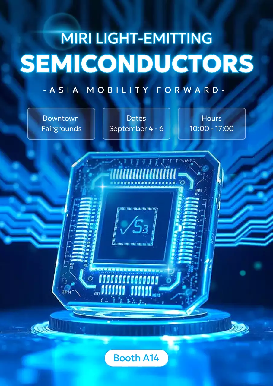 pameran semikonduktor futuristik biru