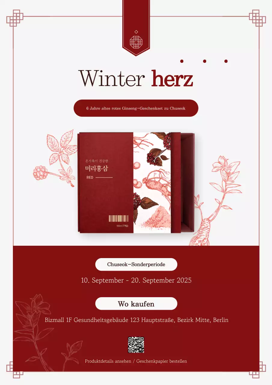 Rote traditionelle Chuseok-Werbung