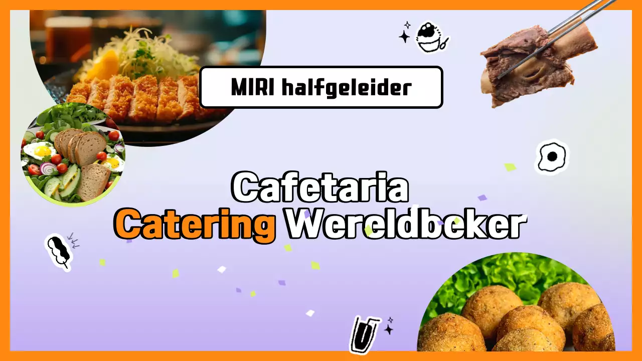 Oranje kitsch-voedseladvertentie