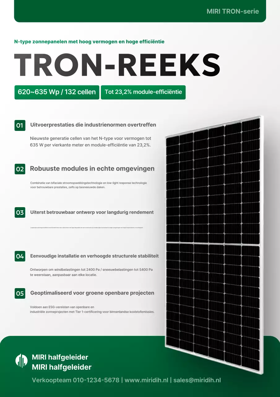Groene moderne zonne-reclame