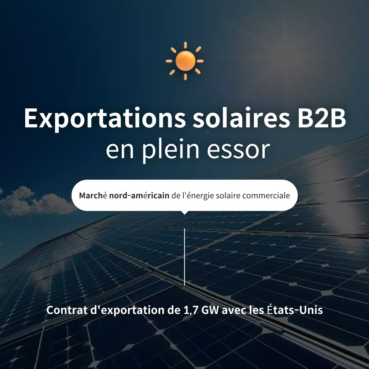 Promotion solaire moderne bleue