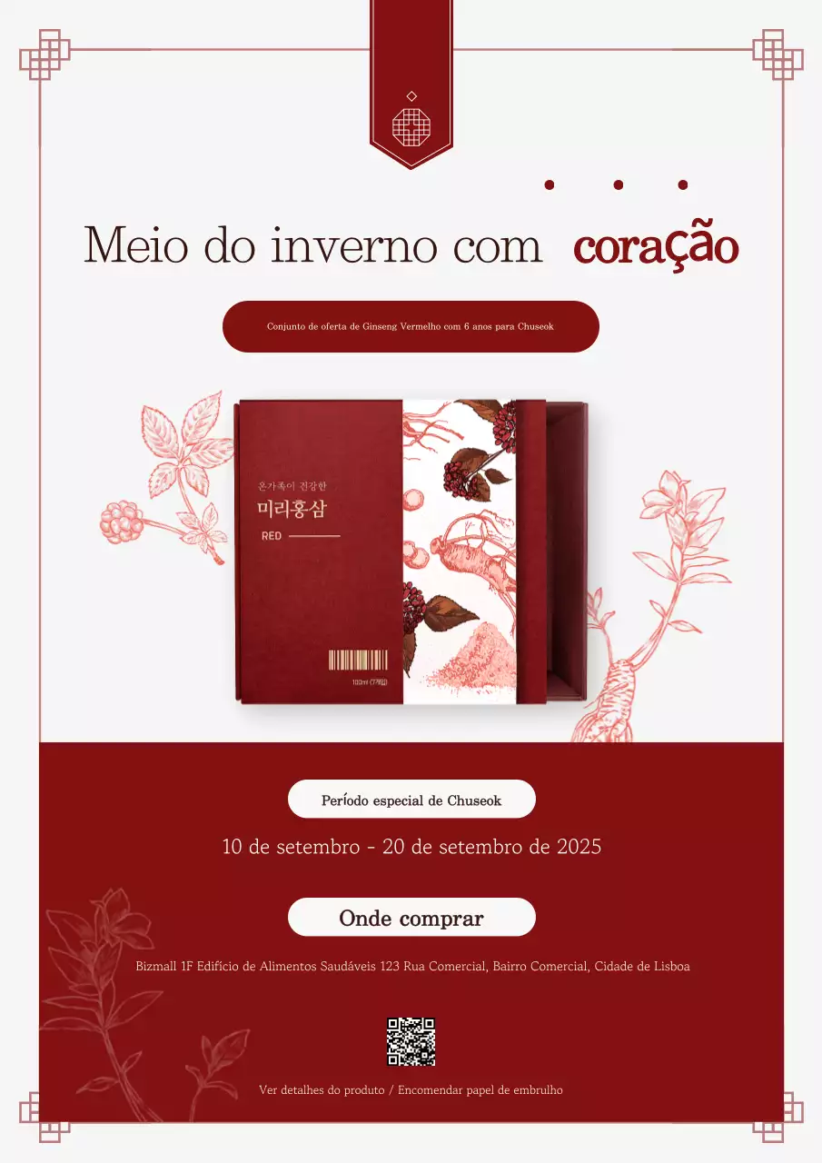 Anúncio do Chuseok Tradicional Vermelho