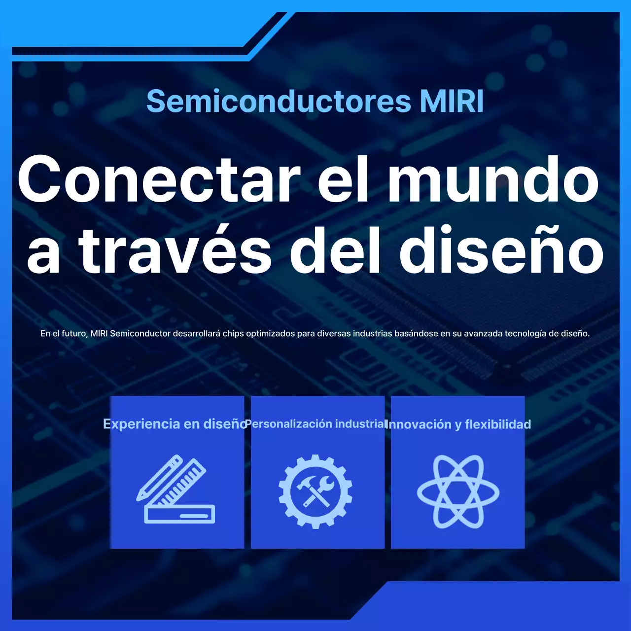 Materiales educativos sobre semiconductores modernos azules