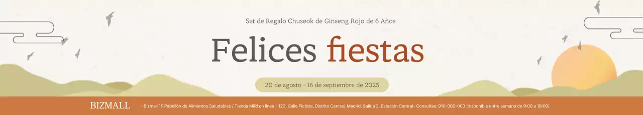 Anuncio tradicional de Chuseok en beige