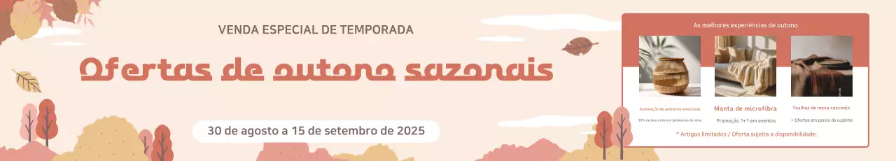 Evento de Outono Bege Simples