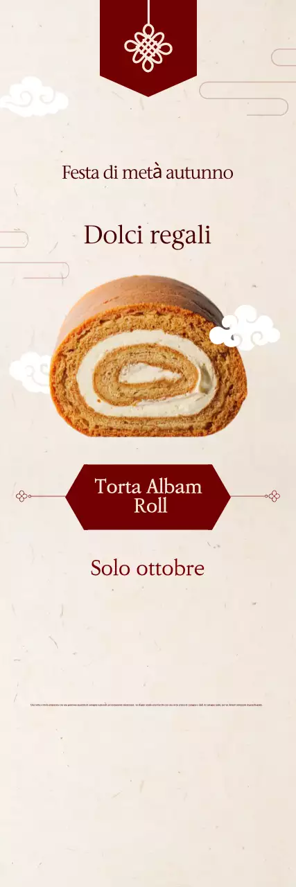 Pubblicità del dessert tradizionale beige