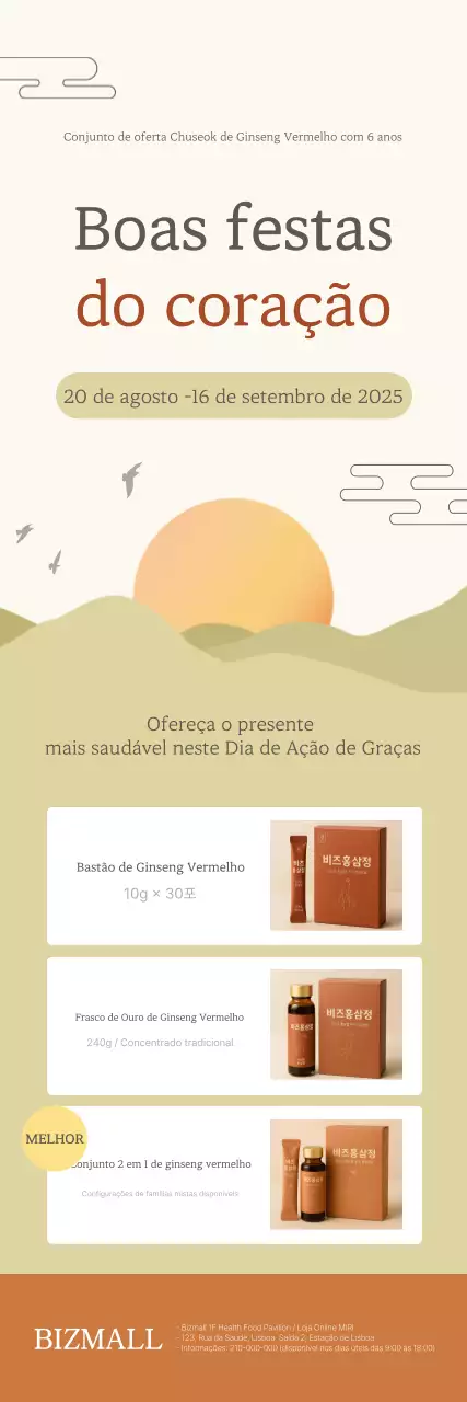 Anúncio de Chuseok Bege Limpo