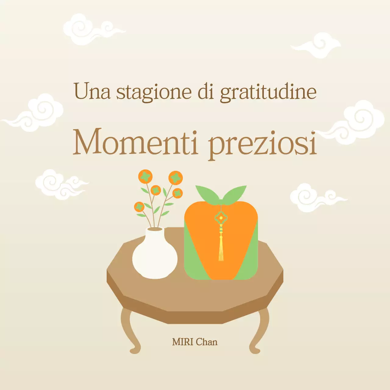 Celebrazione tradizionale del Ringraziamento in beige