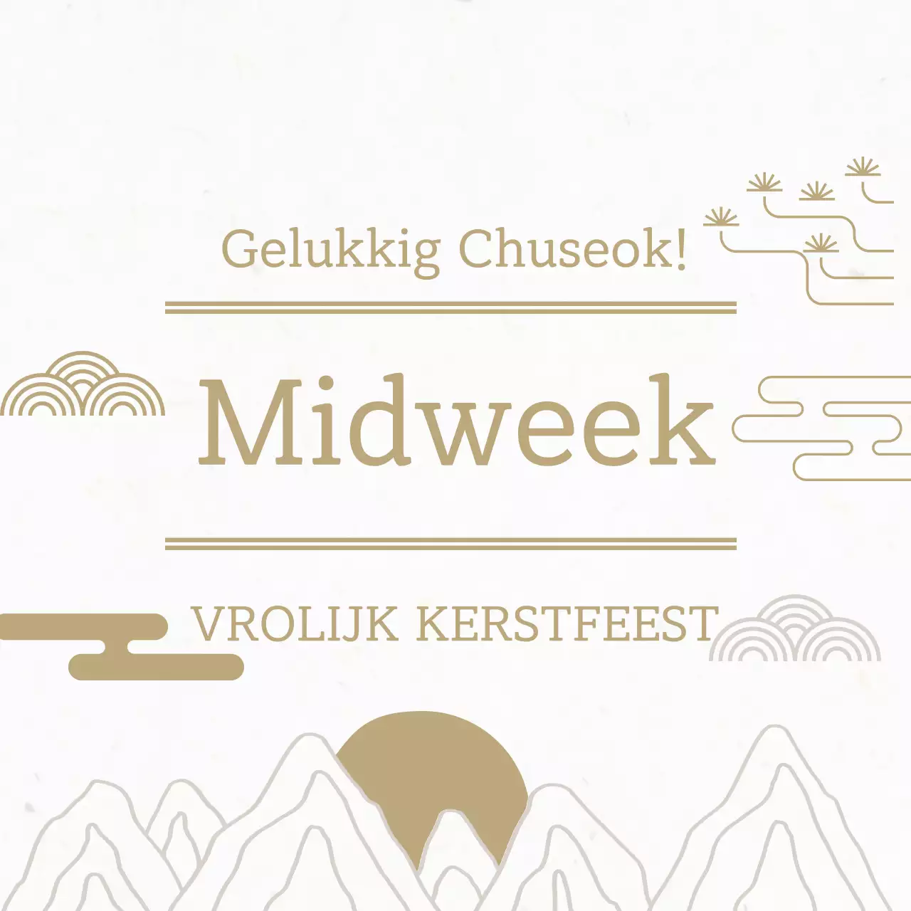 Beige Traditionele Chuseok-viering